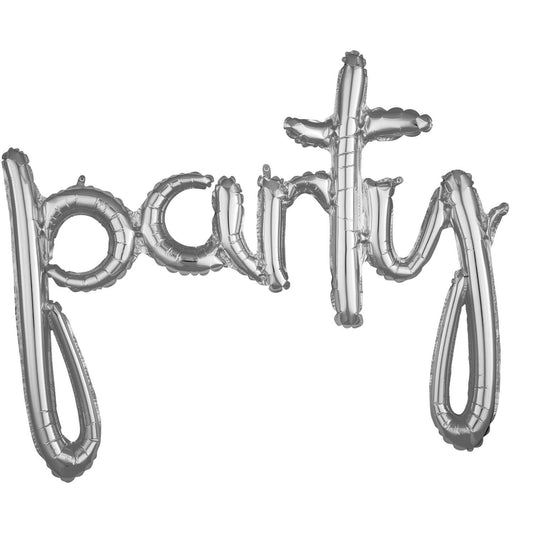 Μπαλόνι Φοιλ Script Phrase `Party` Ασημί