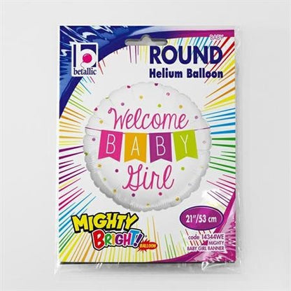 21" Μπαλόνι Γέννησης Welcome Baby Girl Μπάνερ