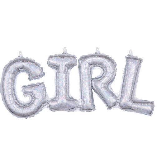 Μπαλόνι Φοιλ Γράμματα Girl Holographic  55εκ Χ 25εκ