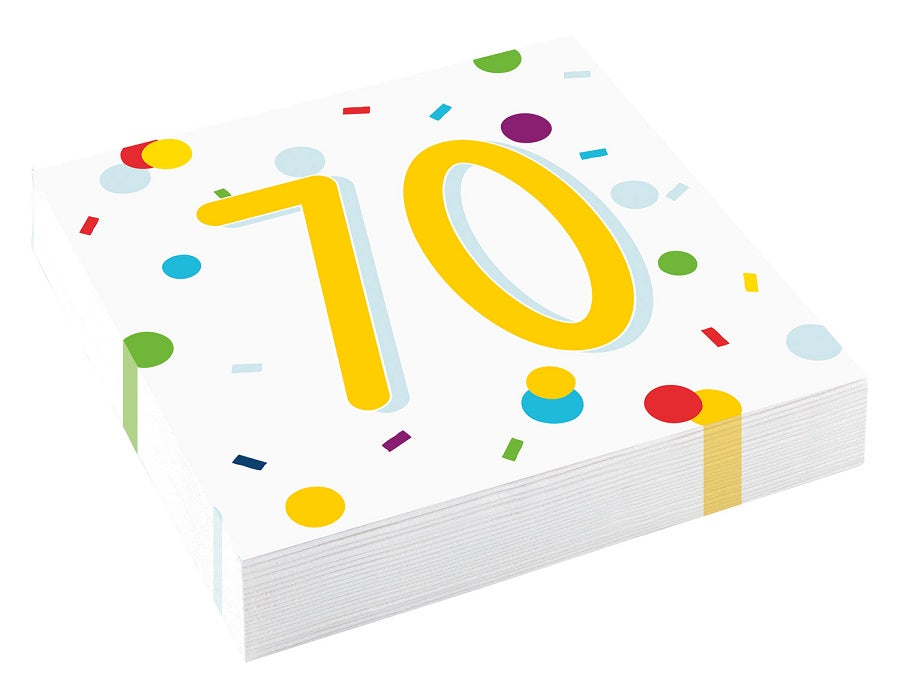 Χαρτοπετσέτες φαγητού 33εκ Party 70 Confetti Birthday /20 τεμ