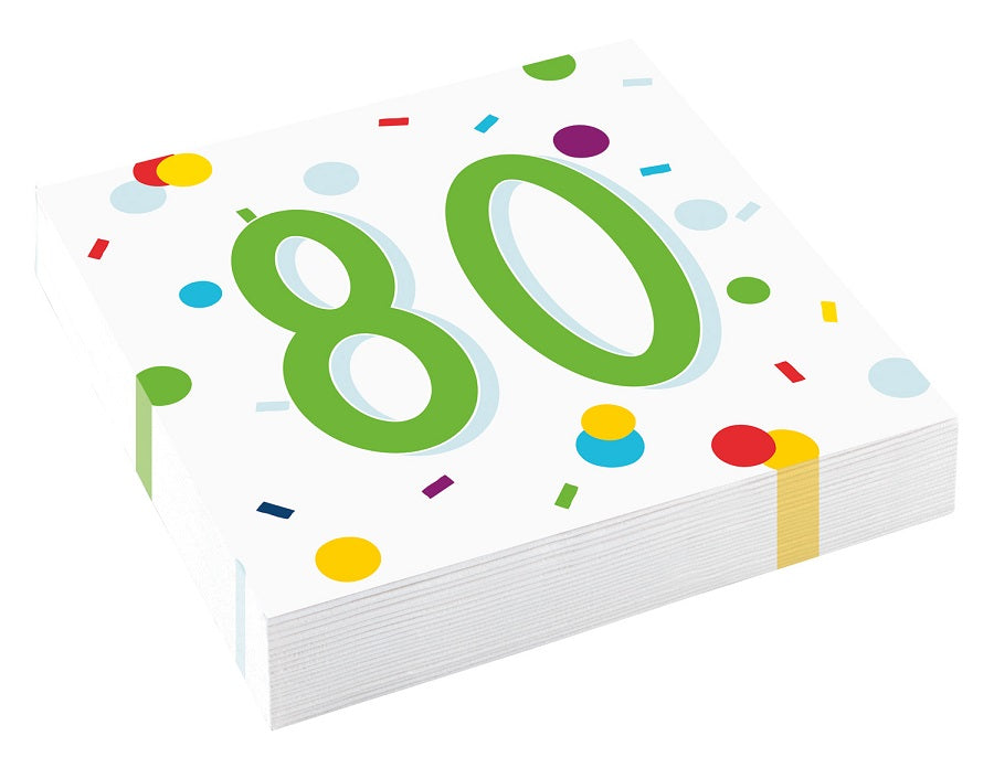 Χαρτοπετσέτες φαγητού 33εκ Party 80 Confetti Birthday /20 τεμ