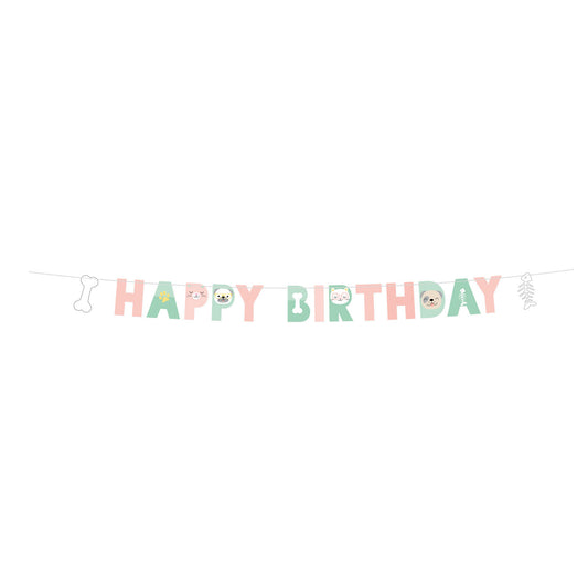 Γιρλάντα γράμματα Happy Birthday Hello Pets / 1.80μ x 15εκ