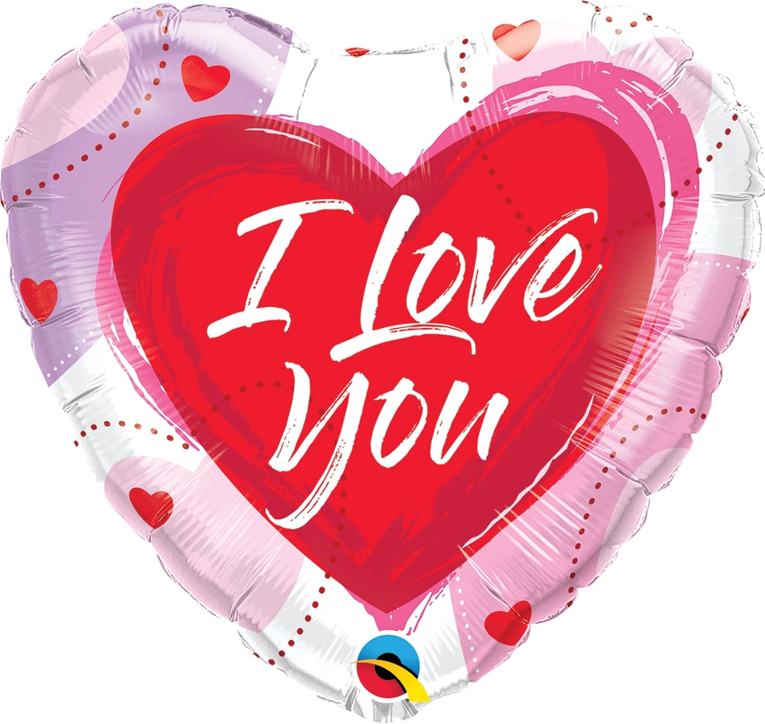 Μπαλόνι Φοιλ 18 I Love You Brushed Hearts / 46 εκ