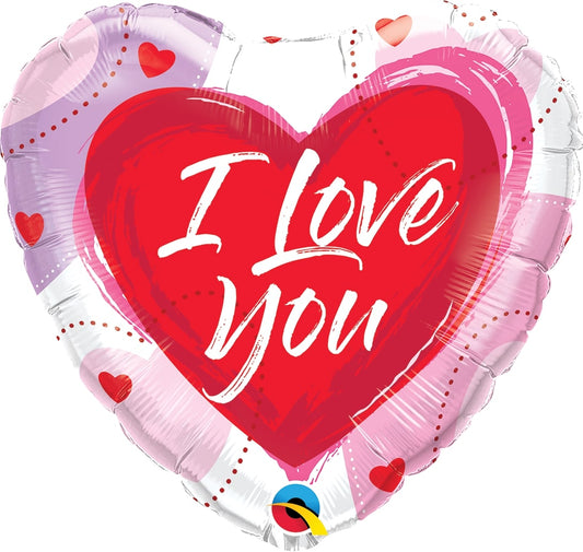 Μπαλόνι Φοιλ 18 I Love You Brushed Hearts / 46 εκ