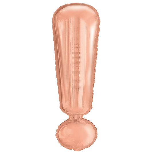 Μπαλόνι Φοιλ Σχήμα Σύμβολο ! Ροζ Χρυσό / Θαυμαστικό