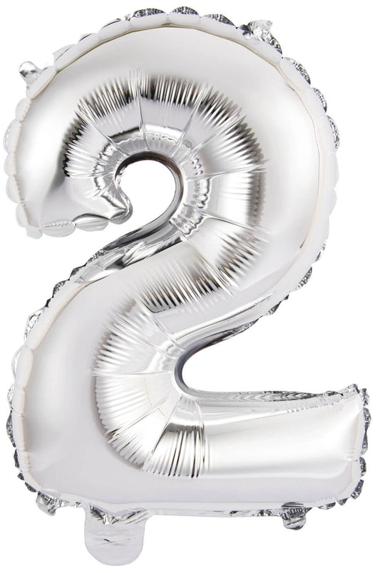 Μπαλόνι Φοιλ Μίνι Νούμερο 2 Ασημί / 35 εκ