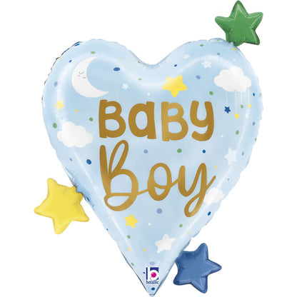 25" Μπαλόνι Καρδιά Baby Boy Stars