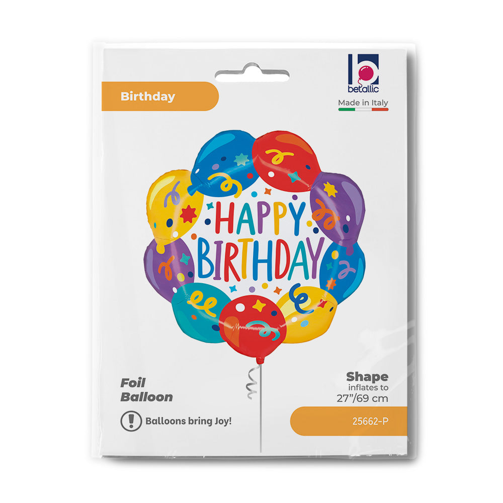 27'' Μπαλόνι Happy Birthday Πολύχρωμο