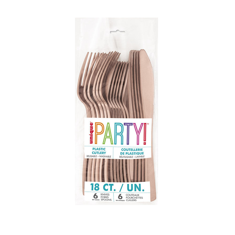 Σετ Μαχαιροπίρουνα Ροζ Χρυσό Rose Gold / 18 τμχ