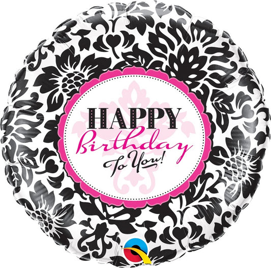 Μπαλόνι Φοιλ 18 Birthday Elegant Damask / 46 εκ