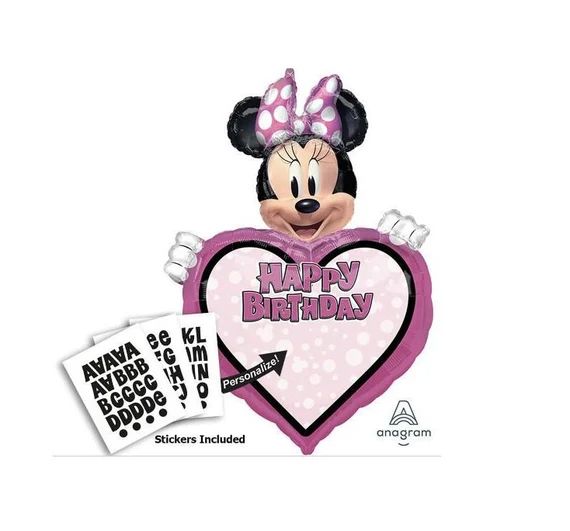 30″ Μπαλόνι γενεθλίων Minnie Mouse Personalized
