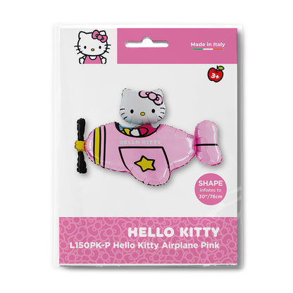 30" Μπαλόνι Hello Kitty - Ροζ Αεροπλανάκι