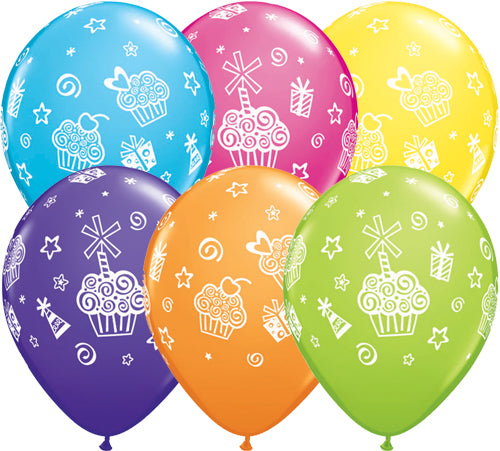 Μπαλόνια Λάτεξ 11 Cupcakes & Presents Trop. Assort. /25 τεμ