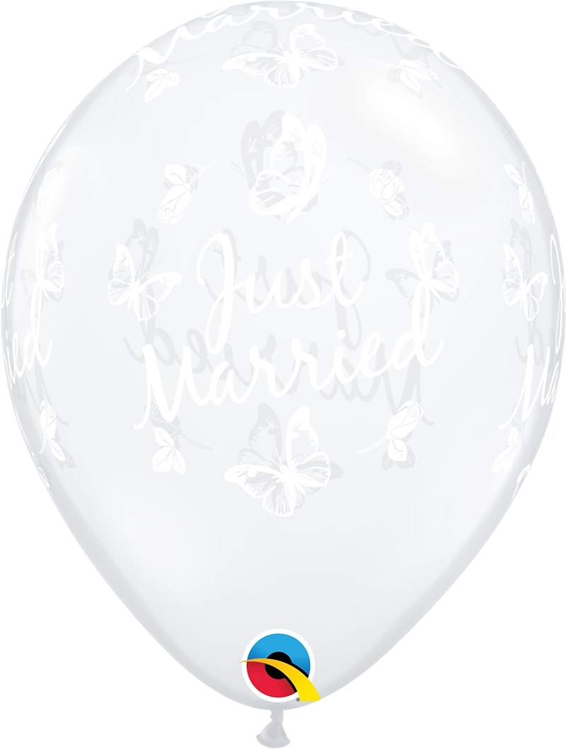 Μπαλόνια 11 Just Married Butterflies -a-round Διάφανo /25 τεμ