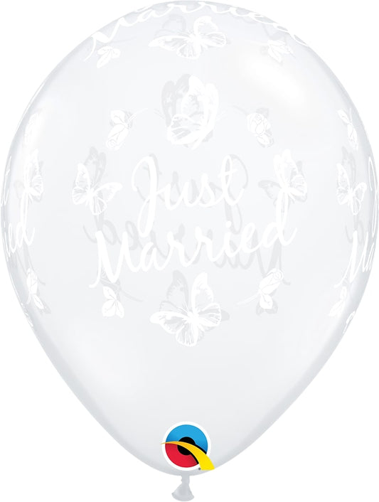 Μπαλόνια 11 Just Married Butterflies -a-round Διάφανo /25 τεμ