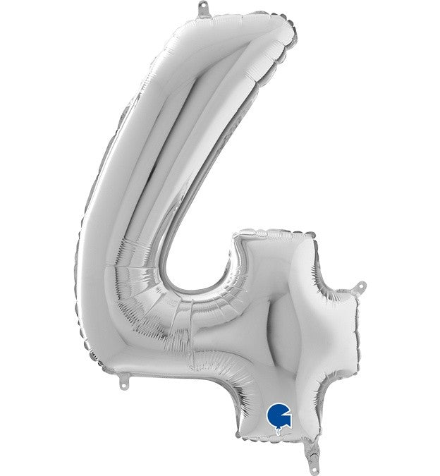 Μπαλόνια Αριθμοί Ασημί 66 cm - 26"
