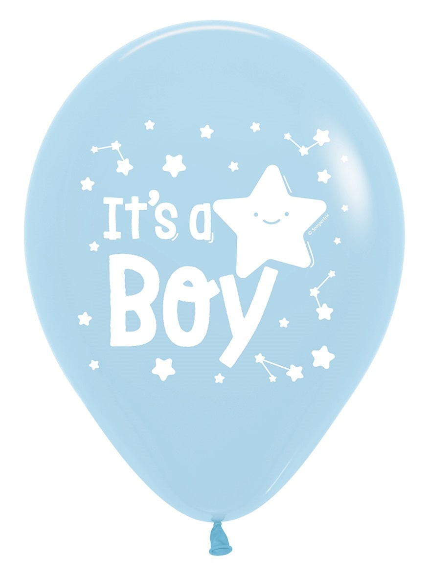 Μπαλόνια Λάτεξ 12 It's a Boy Star - Σιέλ / 25 τεμ