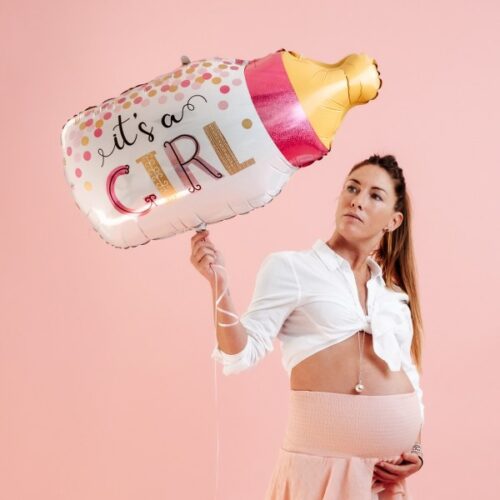 33" Μπαλόνι γέννησης It's a Girl Μπιμπερό με κομφετί