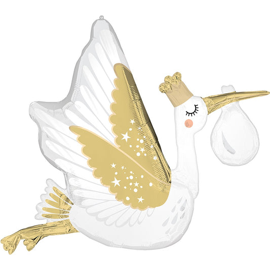 35''' Μπαλόνι Supershape Χρυσός Πελαργός
