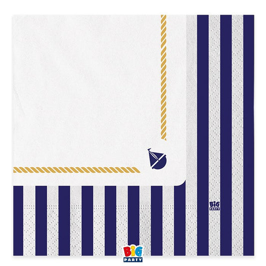 Χαρτοπετσέτες φαγητού 3φύλλες Ναυτικό-Nautical / 20 τεμ