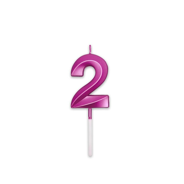 Κερί Prestige Fuxia Metal 9 cm Νούμερο 2