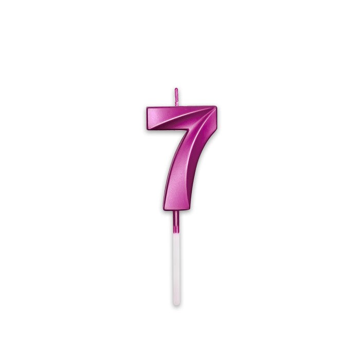 Κερί Prestige Fuxia Metal 9 cm Νούμερο 7