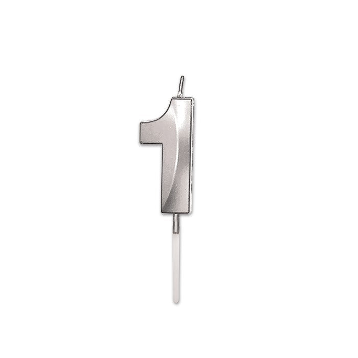 Κερί Prestige Silver Metal 9 cm Νούμερο 1