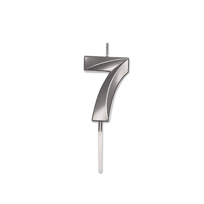 Κερί Prestige Silver Metal 9 cm Νούμερο 7