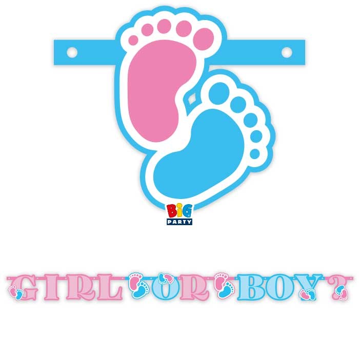 Γιρλάντα Γράμματα Gender Reveal Baby GIrl or Boy / 185 εκ