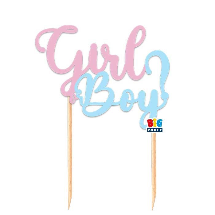 Διακόσμηση Τούρτας Gender Reveal Boy or Girl / 18 εκ