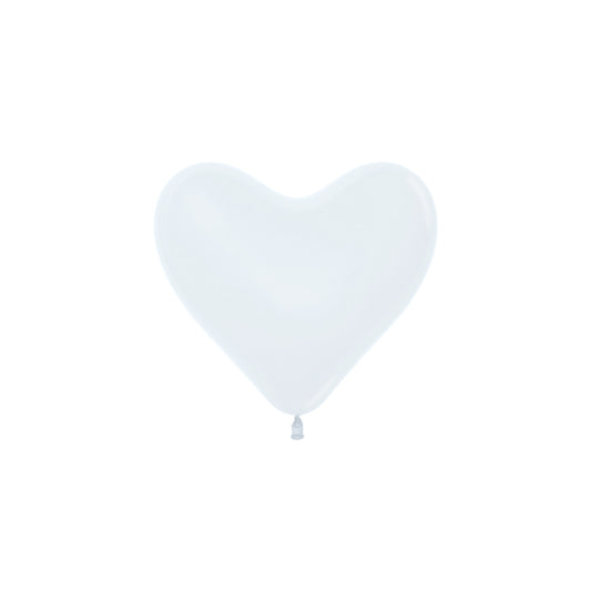 Μπαλόνια Λάτεξ Καρδιά 6 Λευκό  - White /50 τεμ