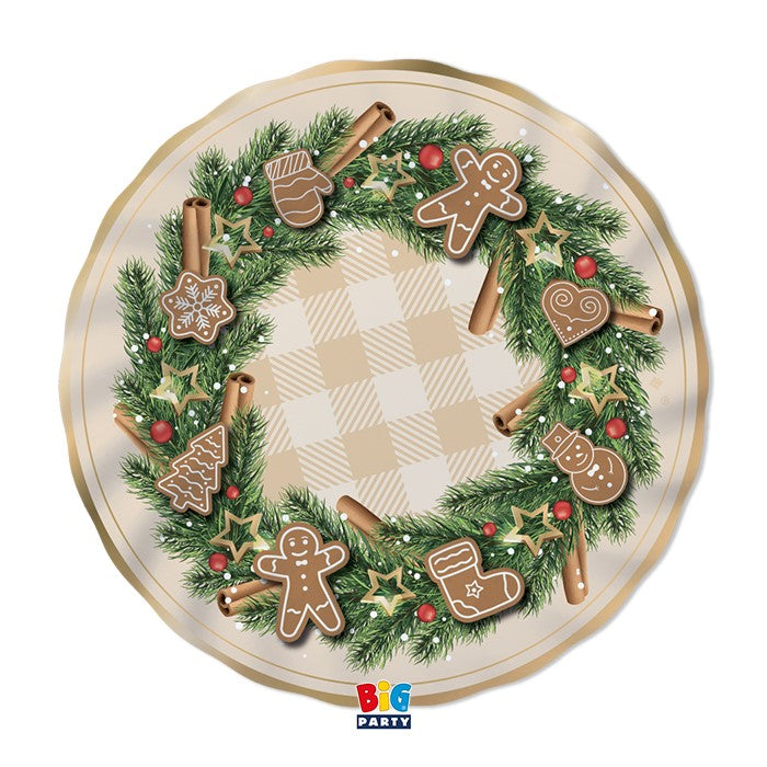 Πιάτα Χάρτινα 30εκ Gingerbread / 6 τεμ.