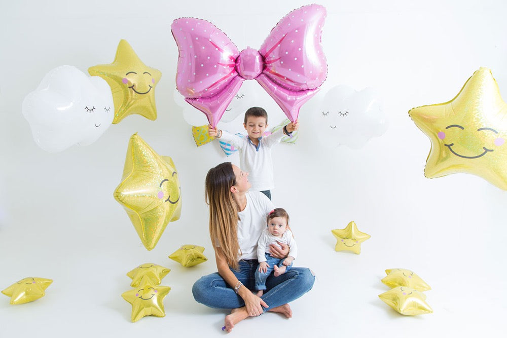 35" Μπαλόνι Φιόγκος ροζ πουά