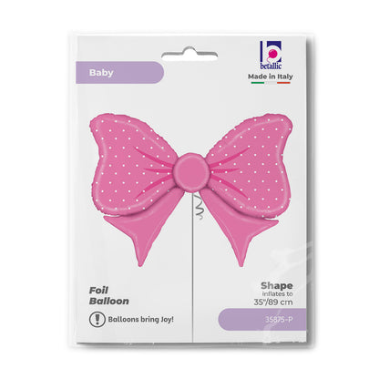 35" Μπαλόνι Φιόγκος ροζ πουά