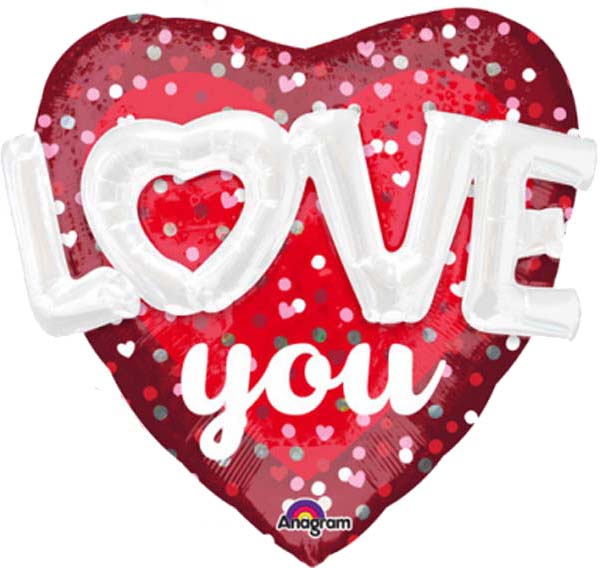 36'' 3D Μπαλόνι Καρδιά "Love you"