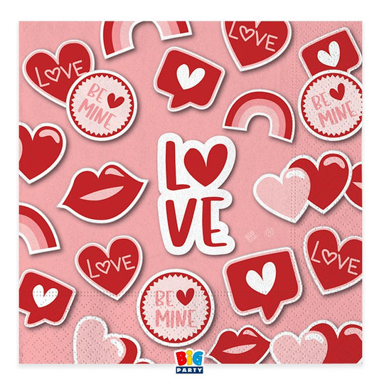 Χαρτοπετσέτες φαγητού Love Stickers / 6 τεμ.