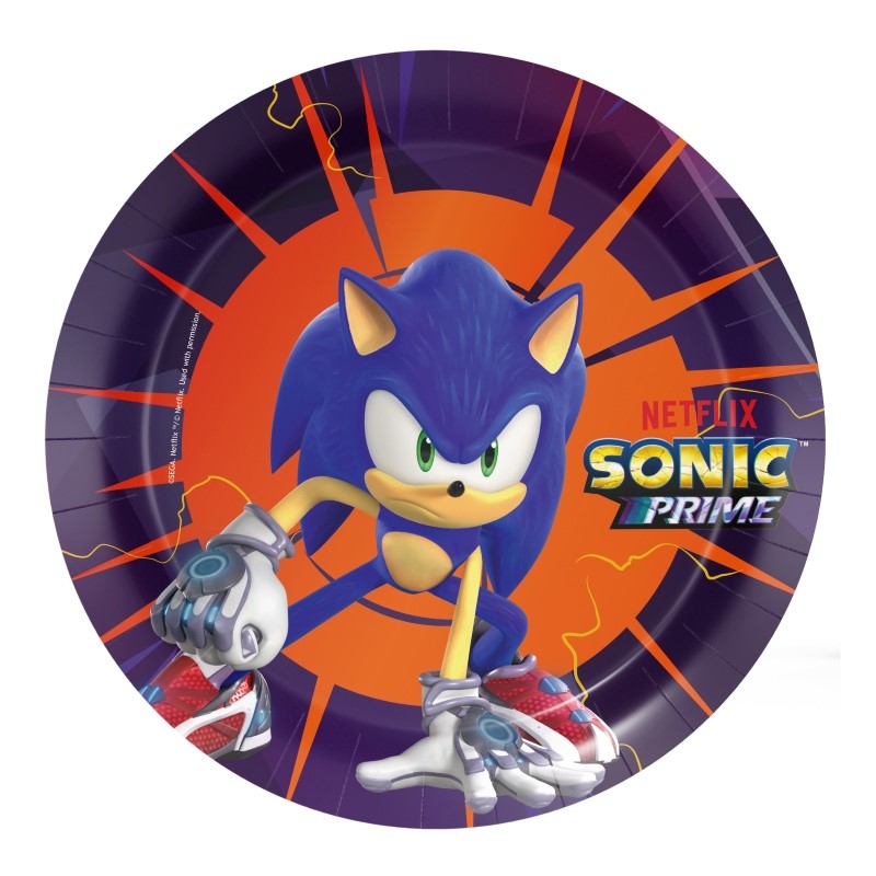 Πιάτα Χάρτινα 18εκ Sonic / 8 τεμ