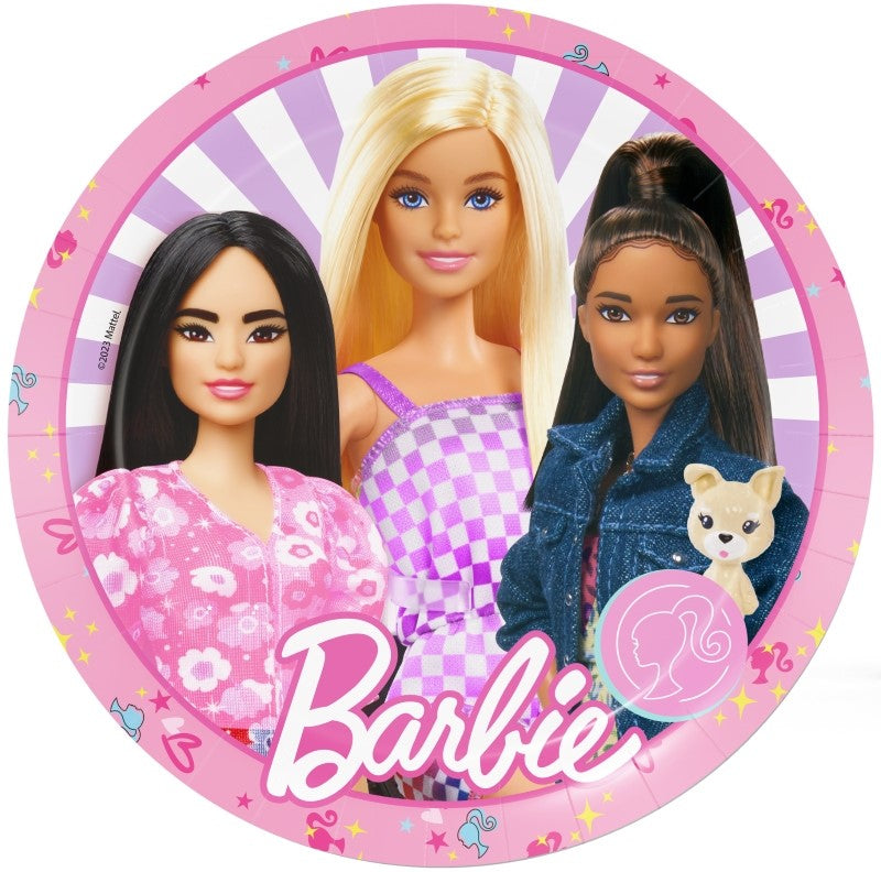 Πιάτα Χάρτινα Φαγητού 23εκ Barbie Sweet Life / 8 τεμ
