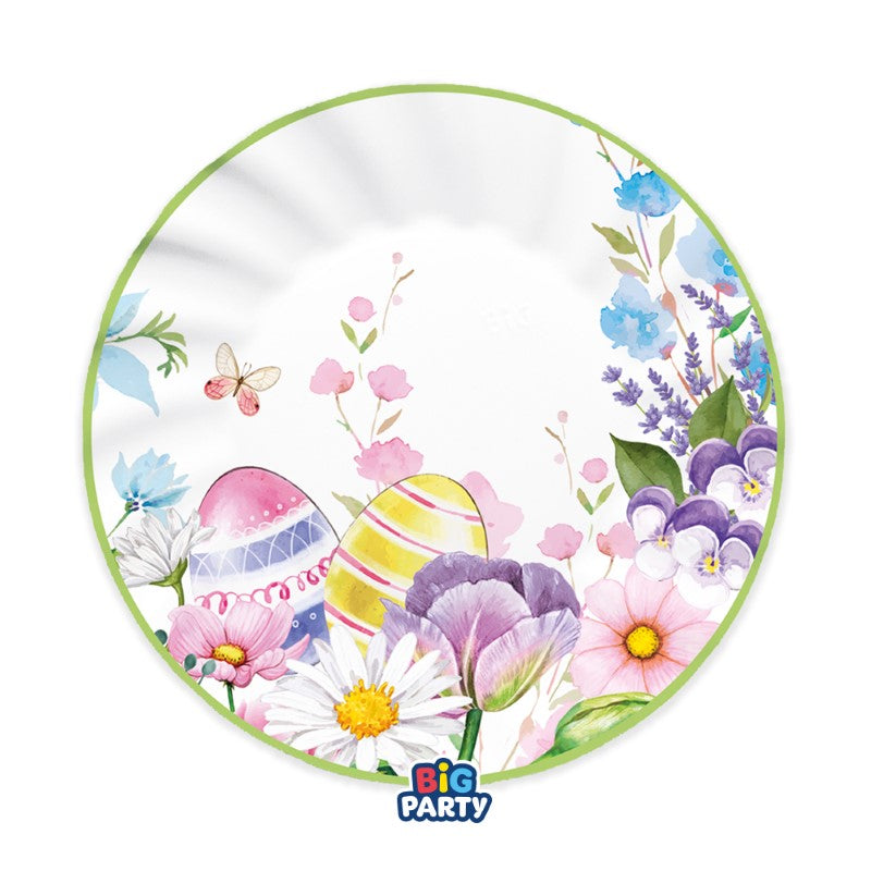 6 Πιάτα Χάρτινα Floral Easter / 20εκ