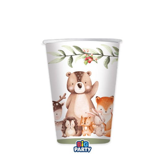 Ποτήρια Χάρτινα  Wood Animals - Ζωάκια Δάσους / 6 τμχ