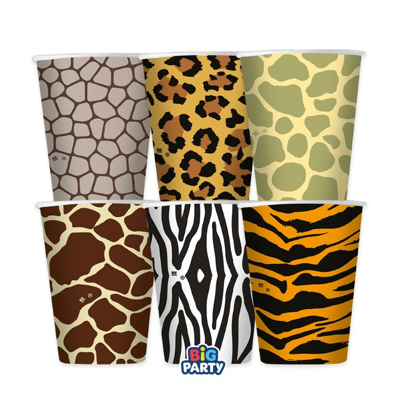 Ποτήρια Χάρτινα  Animal Print Mix 250ml / 6 τμχ