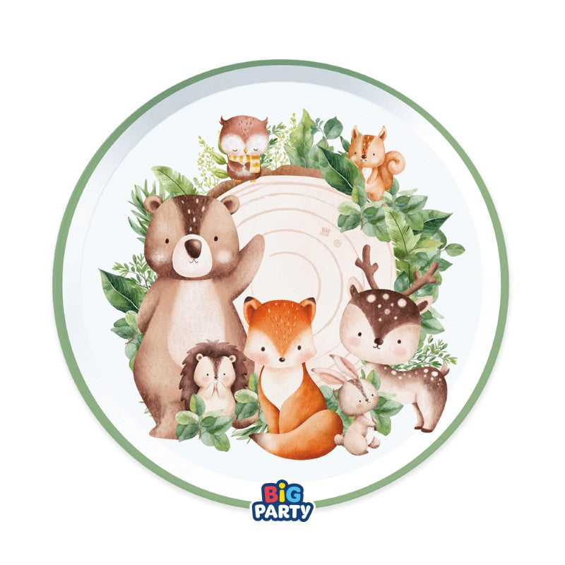 Πιάτα Χάρτινα 22 εκ Wood Animals - Ζωάκια Δάσους / 6τμχ