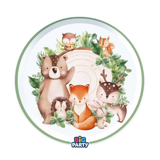 Πιάτα Χάρτινα 22 εκ Wood Animals - Ζωάκια Δάσους / 6τμχ