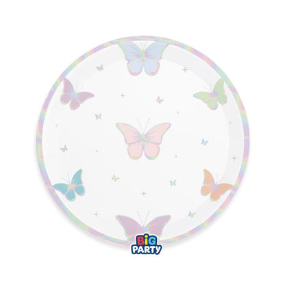 Πιάτα ΧάρτιναΓλυκού 18εκ Πεταλούδες / Butterfly 6 τεμ