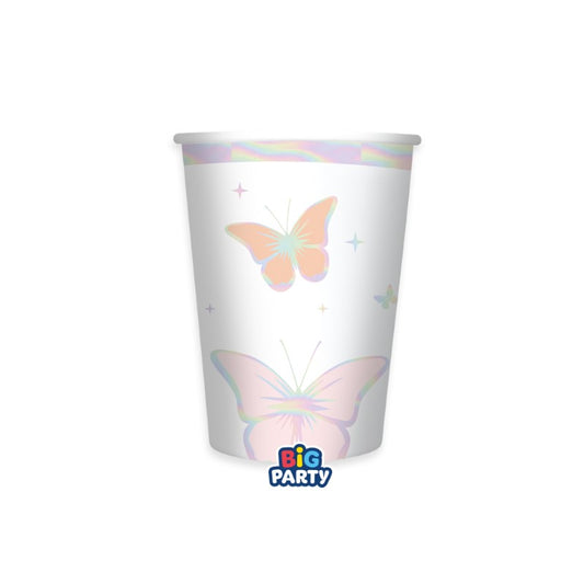 Ποτήρια Χάρτινα 250ml Πεταλούδες - Butterfly 6 τεμ