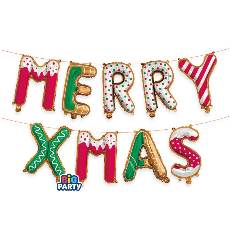 14 ‘Merry Christmas’ Foil Letter Garland Balloon