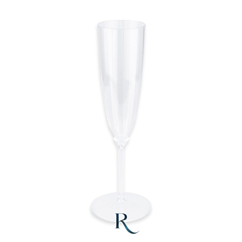 6  Flute Ποτήρια Επαναχρησιμοποιήσιμα / 180 cc Ribbed Crystal