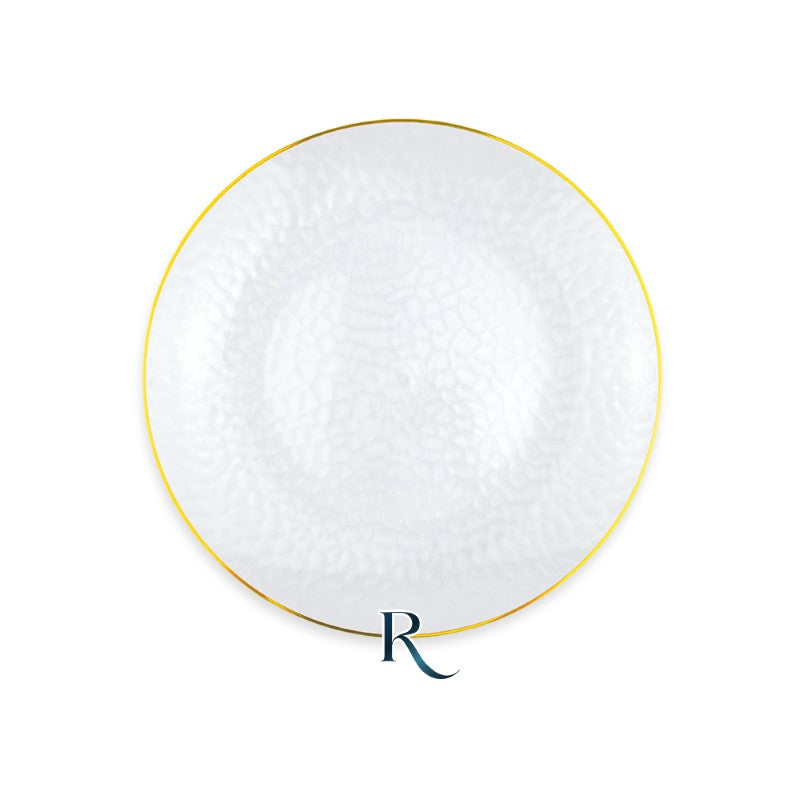 6 Πιάτα Επαναχρησιμοποιήσιμα 18εκ Texture Crystal Gold