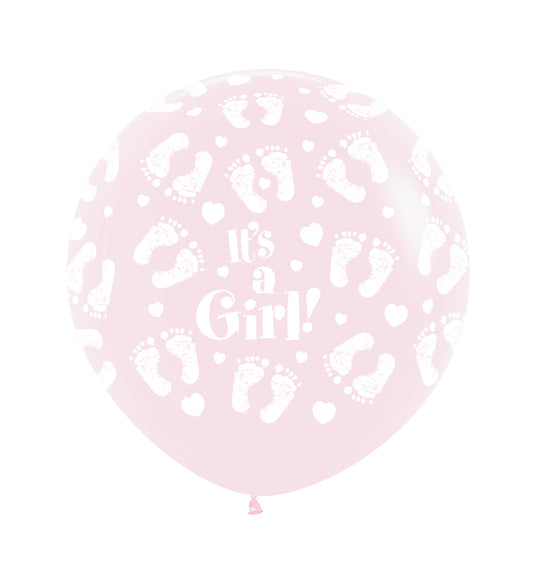 Μπαλόνια Λάτεξ 24 Its A Girl  Footprint all Around Ροζ  / 2 τεμ