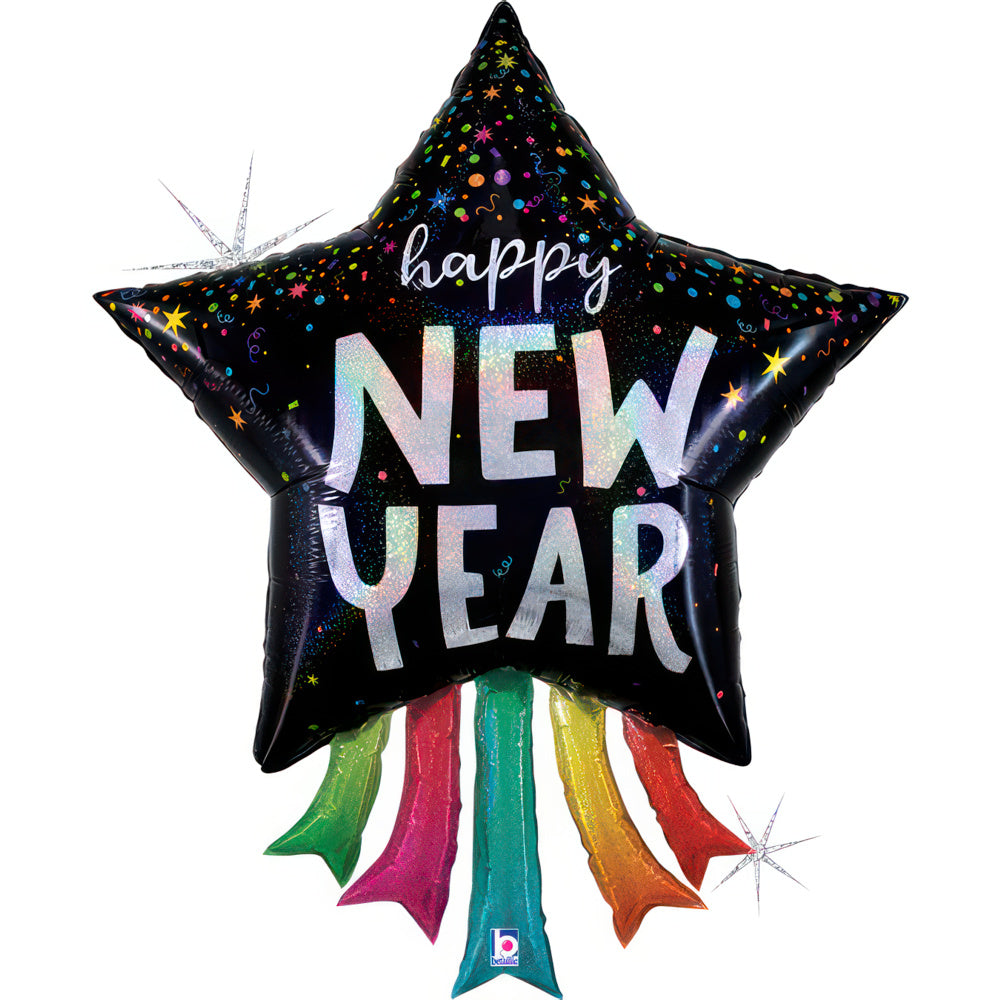 36" Μπαλόνι Αστέρι "New Year"  Streamers
